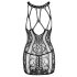 NO:XQSE - Lace Pattern Fishnet Mini Dress (Black)