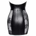 Noir - Black Corset Mini Dress with Plunging Neckline