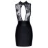 Noir - robe courte brillante avec top transparent (noir)