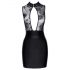 Noir - Transparent Top, Shiny Mini Dress (Black) - M