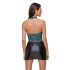 Cottelli - Lace-up Shiny Dress (Black-Green)  - M