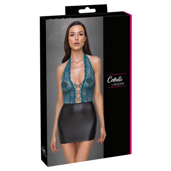 Abito Seducente con Corsetto e Pizzo della Cottelli (Nero-Verde)  - XL