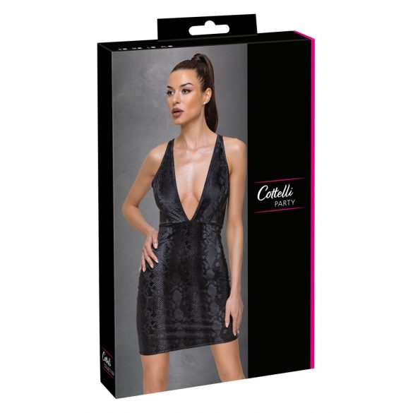 Rochie cu imprimeu de piele de șarpe Cottelli Party (negru)