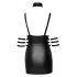 Rochie mini lucioasă cu guler Cottelli Bondage (negru)  - M