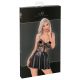 Abito Noir con Top in Pizzo e Gonna Lucida (Nero)  - M