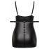 Cottelli Plus Size - Mini šaty bez ramienok s manžetami na ruky (čierne)
