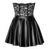 Noir - robe mini brillante avec haut en dentelle (noire) - L