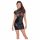 Noir - Shiny Dress with Lace Top and Corset (Black)