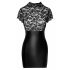 Noir - Robe brillante en dentelle avec corset (noire) - M