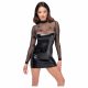 Noir - Sheer Top Glossy Dress (Black)  - M