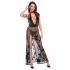 Noir - Fully Transparent Floral Maxi Dress (Black)  - M