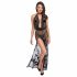 Noir - Fully Transparent Floral Maxi Dress (Black)  - M