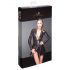 Noir - Open-Front Long Sleeve Mini Dress (Black)  - M