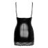 Noir - mini šaty s priehľadnými bokmi (čierne)