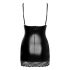 Sheer-sided Mini Dress (Black)  - M