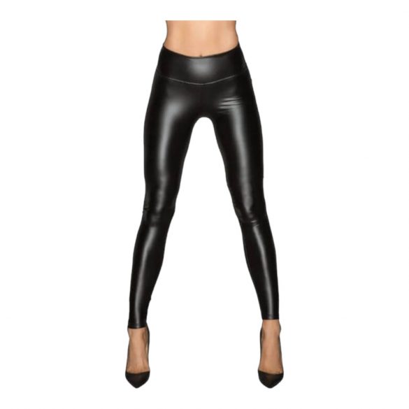 Noir - lange, glänzende Leggings (schwarz)  - L