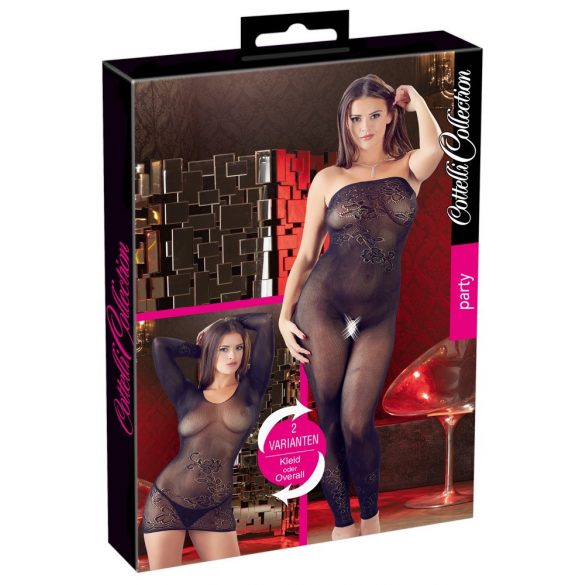 Cottelli - Versatile Fishnet Bodysuit and Dress with Thong (Black)