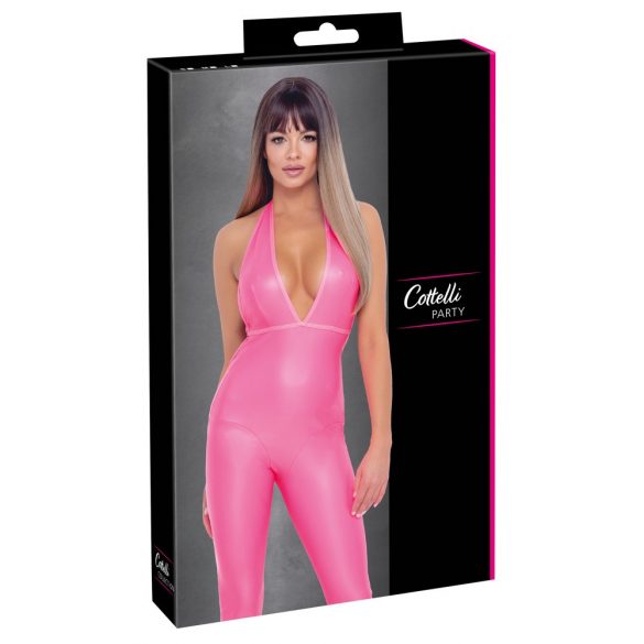 Cottelli Party - jumpsuit met diepe achterkant (roze) - M