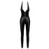 Noir - Diepe V-hals, halter jumpsuit (zwart)