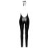 Noir - Diepe halsuitsnijding, halter jumpsuit (zwart)