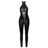 Noir - Glossy Zippered Jumpsuit (Black)  - M