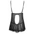 Cottelli - Sheer, Ruffled Babydoll (Black)  - XXL