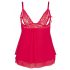 Cottelli Plus Size - Spitzen-Babydoll, luftig (rot)