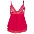 Cottelli Plus Size - Lace, Sheer Babydoll (Red)