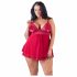 Babydoll Confortevole per il Sonno con Pizzo - Cottelli Taglie Forti (Rosso)  - 4XL