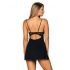 Obsessive Luvae - Floral Strappy Nightgown with Thong (Black)