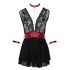 Cottelli Bondage - Lace Babydoll with Collar (Black)  - M