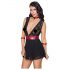 Cottelli Bondage - Lace Babydoll with Collar (Black)  - XL