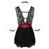 Cottelli Bondage - Lace Babydoll with Collar (Black)  - XL