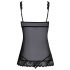 Babydoll Apribile con Fiocco e Perizoma (Nero)  - L/XL