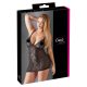 Cottelli Plus Size - negligé din dantelă transparentă (negru)