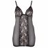 Cottelli Plus Size - Lace-Insert Sheer Negligee (Black)  - 2XL