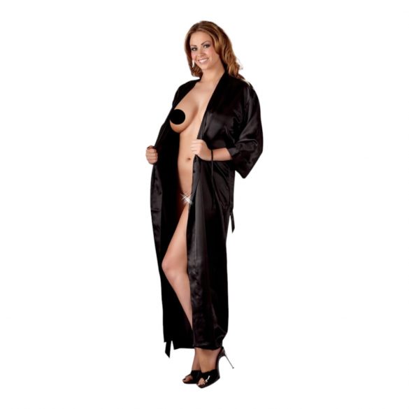 Cottelli - Halat de satin (negru)  - L/XL