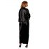 Cottelli - Satin Robe (Black)  - 2XL/3XL