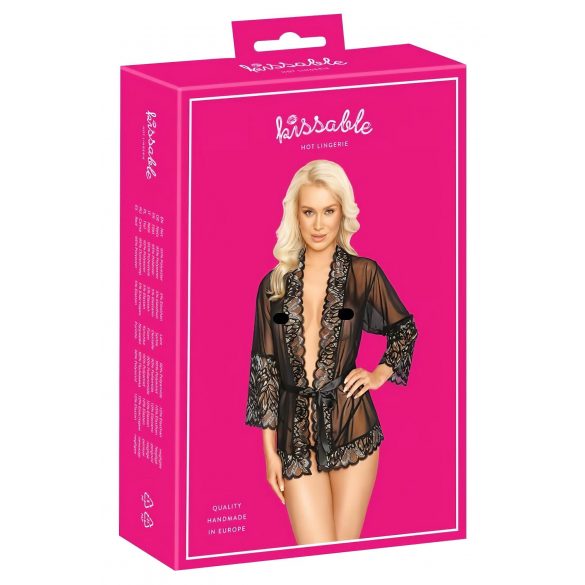 Kissable - Short Robe (Black)  - L/XL