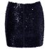 Cottelli Party - Shiny Sequin Skirt (Black)  - L