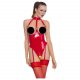 Open, Halter Neck Bodysuit (Red)