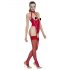 Open, Halter Neck Bodysuit (Red)  - M