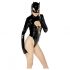 Black Velvet - pikade varrukatega Batwoman body (must)