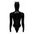 Body Lucido Nero con Maniche Lunghe e Decorazione a Corsetto - Maschera Batwoman Inclusa  - M