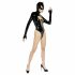 Black Velvet - Long Sleeve Batwoman Bodysuit (Black)  - M