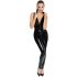 Black Level - Glossy Zippered Jumpsuit (Black)