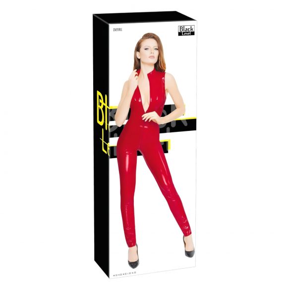 Black Level - mouwloze overall met rits (rood) - S