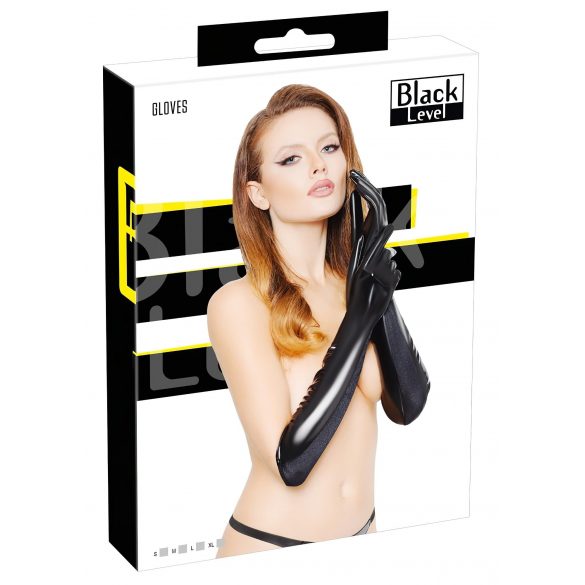 Gants laqués brillants (noir) - M