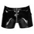 Black Level - Men's Shorts with Side Pockets (Black, Patent Leather)  - L