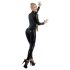 Latex long-sleeve women's jumpsuit (black)  - L